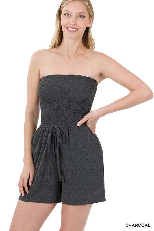 Smocked Tube Romper with Pockets - Chaelisa's New Jammies