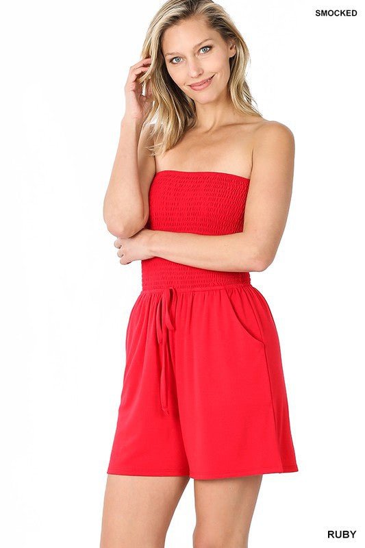 Smocked Tube Romper with Pockets - Chaelisa's New Jammies