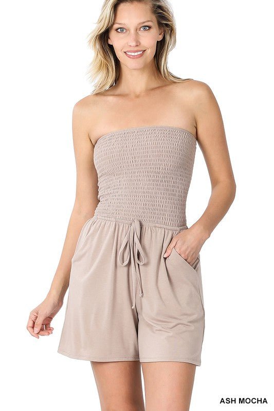 Smocked Tube Romper with Pockets - Chaelisa's New Jammies
