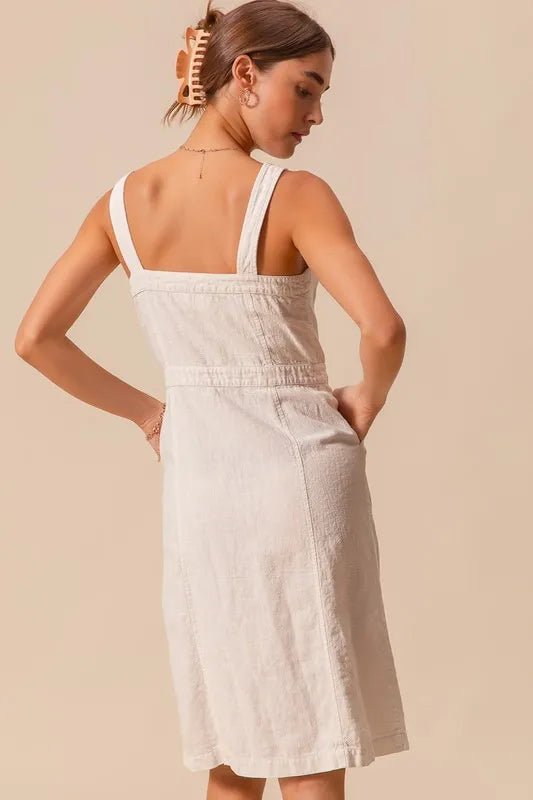 SO ME Button Down Pocket Front Pinafore Dress - Chaelisa's New Jammies