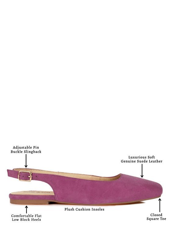 Sozani Genuine Suede Leather Slingback Flats - Chaelisa's New Jammies