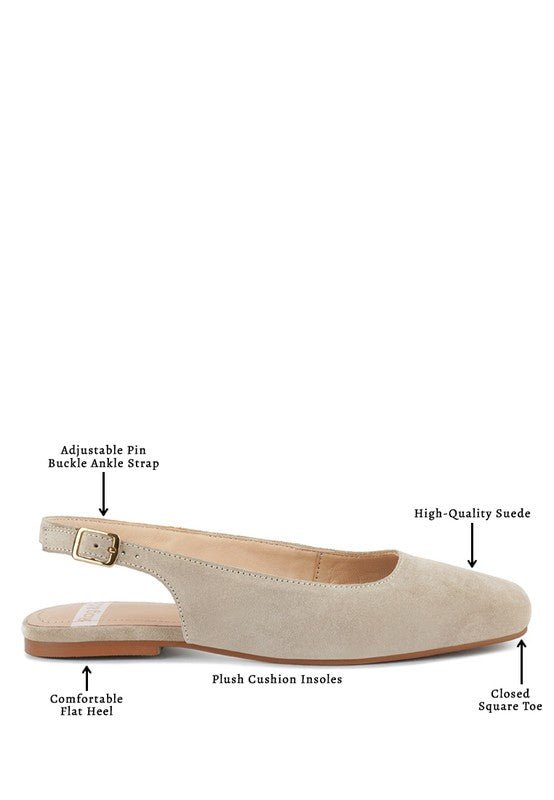 Sozani Genuine Suede Leather Slingback Flats - Chaelisa's New Jammies