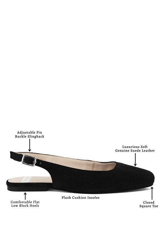 Sozani Genuine Suede Leather Slingback Flats - Chaelisa's New Jammies