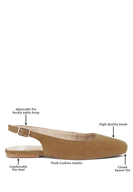 Sozani Genuine Suede Leather Slingback Flats - Chaelisa's New Jammies