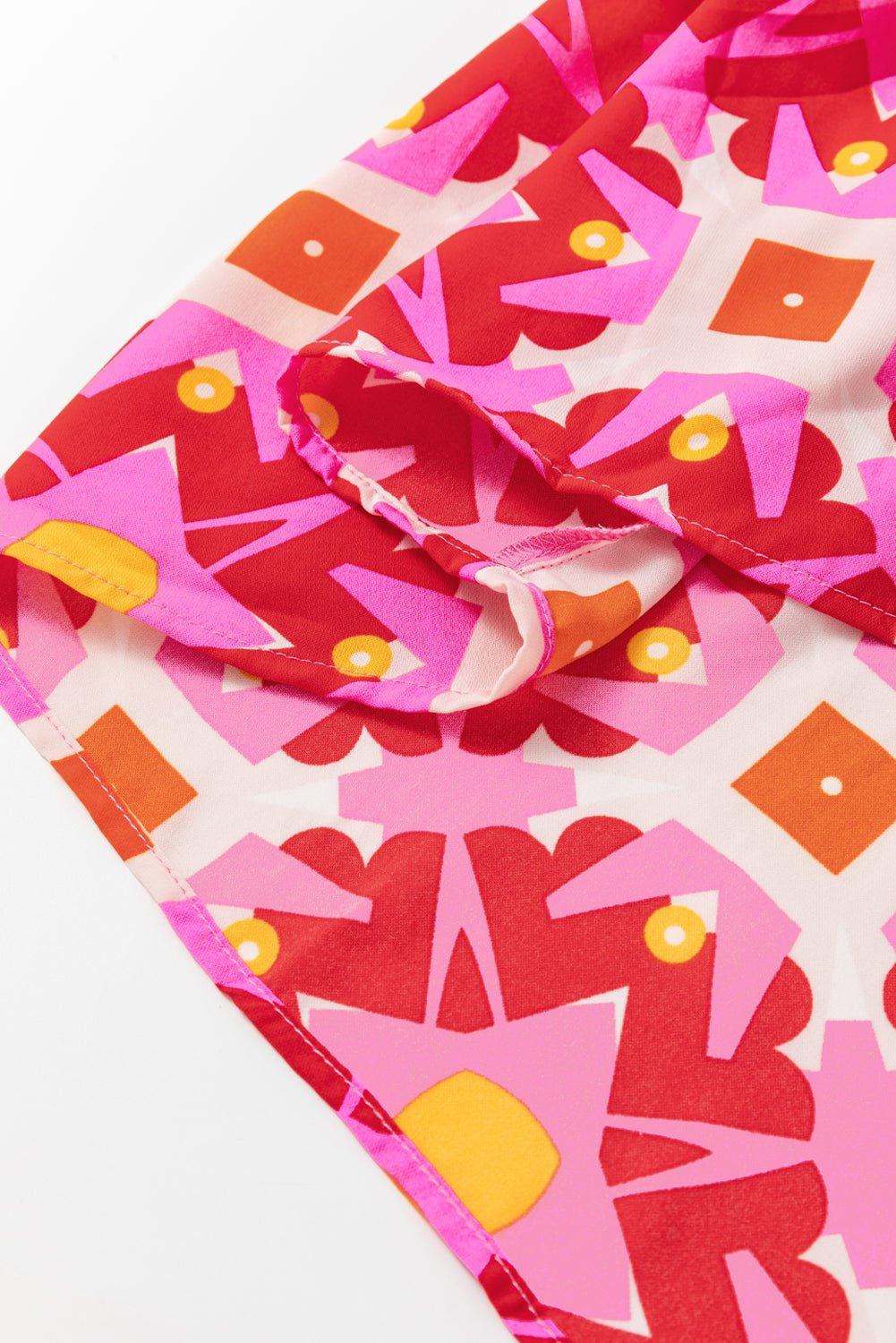 Strawberry Pink Geo Print V - neck Maxi Dress - Chaelisa's New Jammies