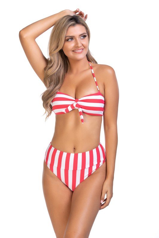 Stripped bandeau bikini set - Chaelisa's New Jammies