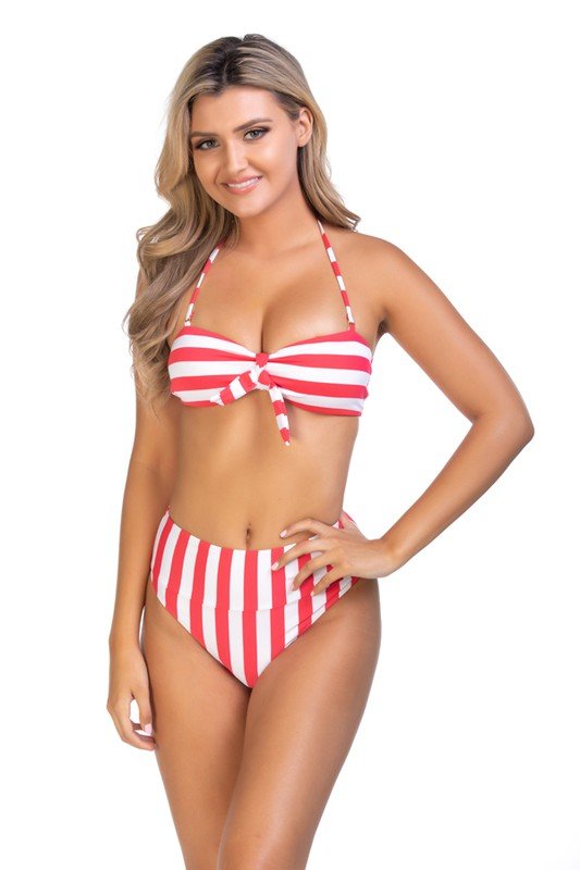Stripped bandeau bikini set - Chaelisa's New Jammies