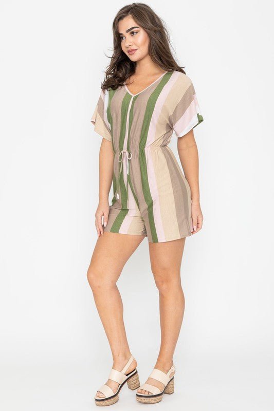Summer Stripe Surplice Romper - Chaelisa's New Jammies