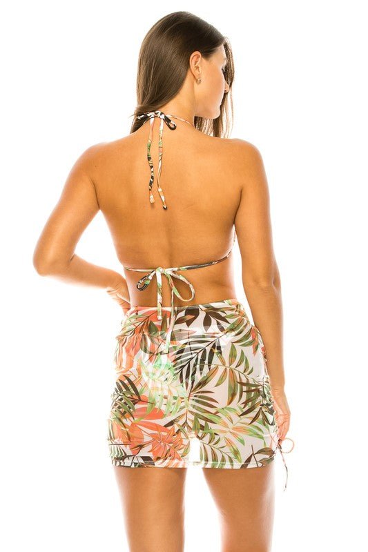 Three Pieces Set Cover - ups with Bikini Tropical Pr - Chaelisa's New Jammies
