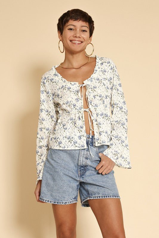 Tie front floral top - Chaelisa's New Jammies