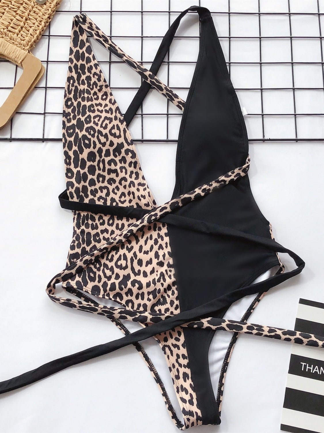 Tied Leopard Plunge One - Piece Swimwear - Chaelisa's New Jammies