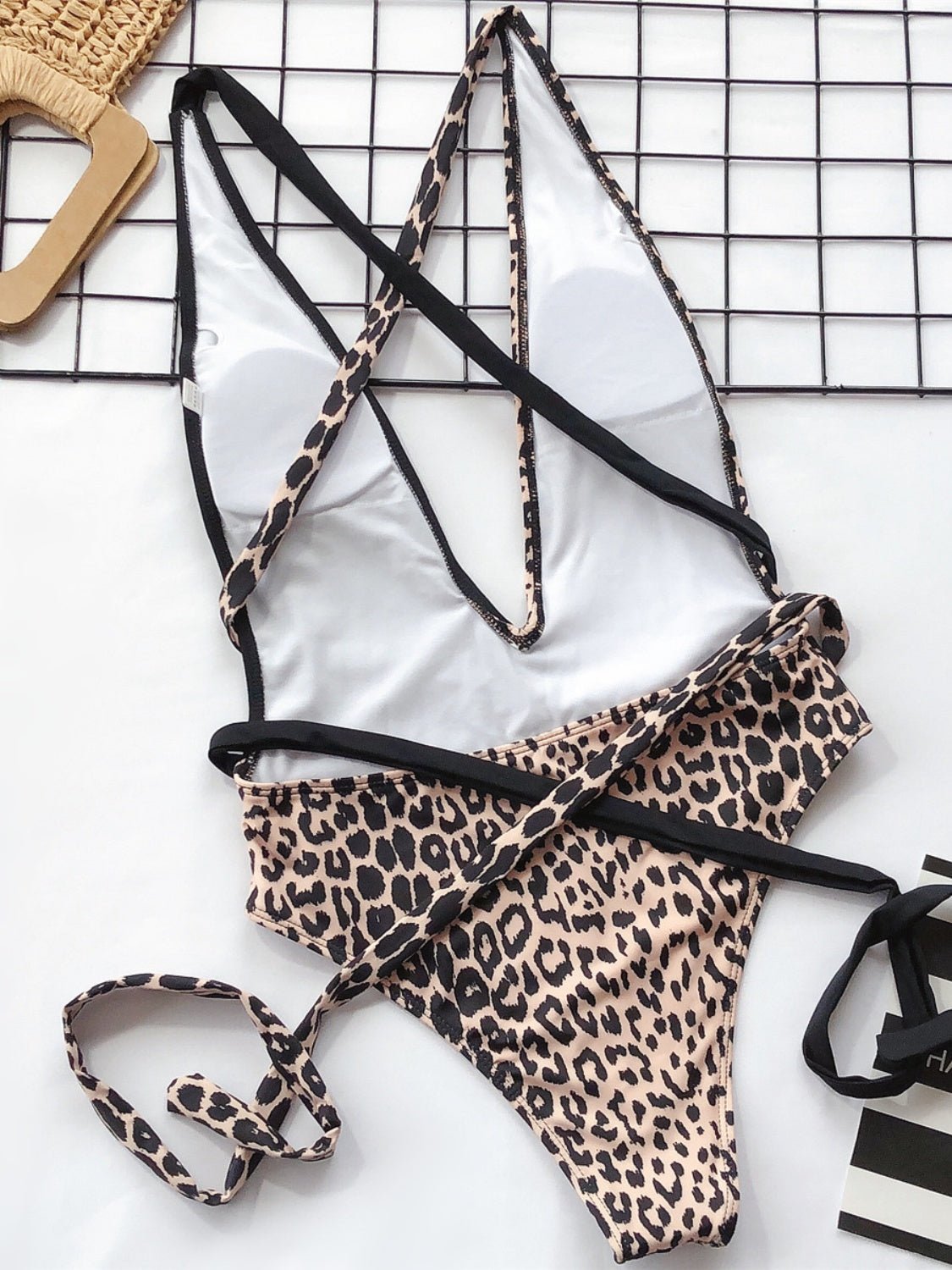 Tied Leopard Plunge One - Piece Swimwear - Chaelisa's New Jammies