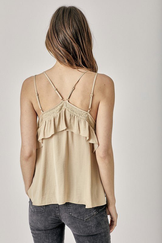 Trim Detail with Ruffle Cami Top - Chaelisa's New Jammies