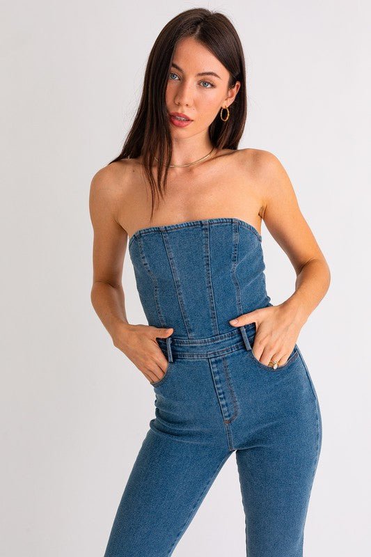 Tube Denim Jumpsuit - Chaelisa's New Jammies