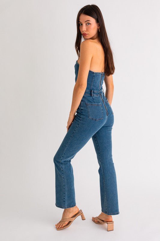 Tube Denim Jumpsuit - Chaelisa's New Jammies