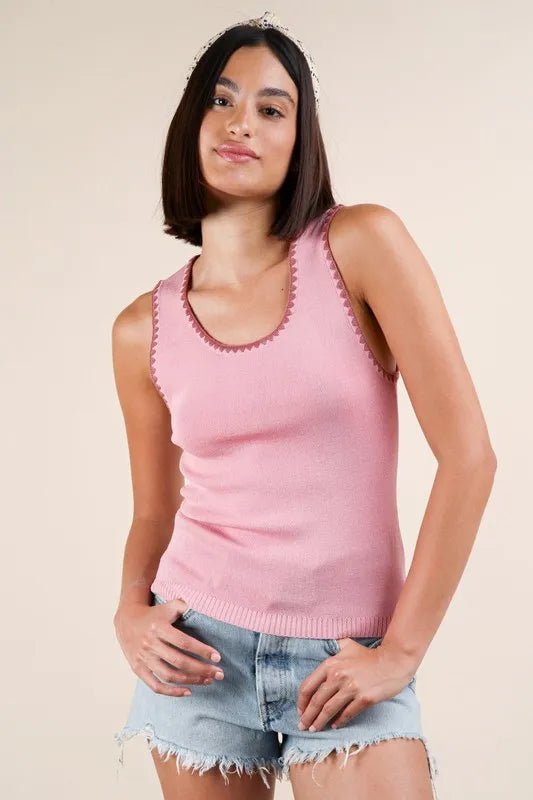 VERY J Blanket Style Sleeveless Knit Tank - Chaelisa's New Jammies