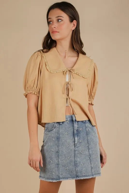 VERY J Bow Printed Casual Denim Mini Skirt - Chaelisa's New Jammies