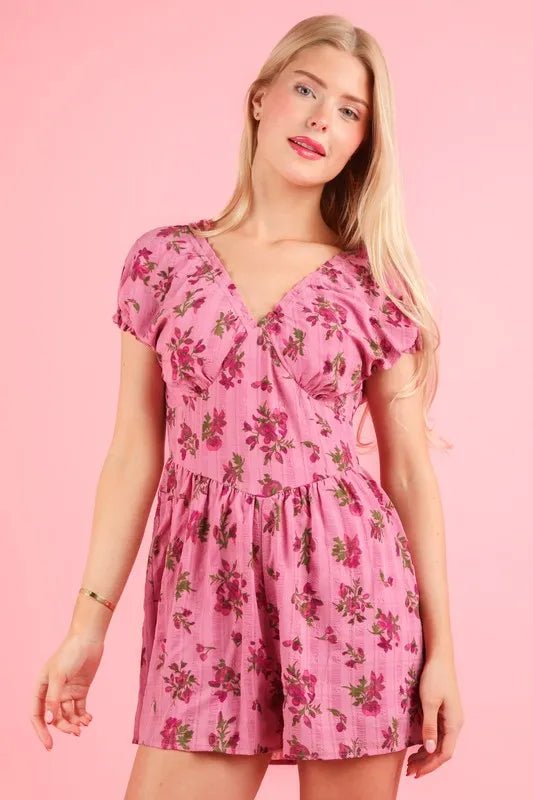 VERY J Floral Printed Ruffle Romper - Chaelisa's New Jammies