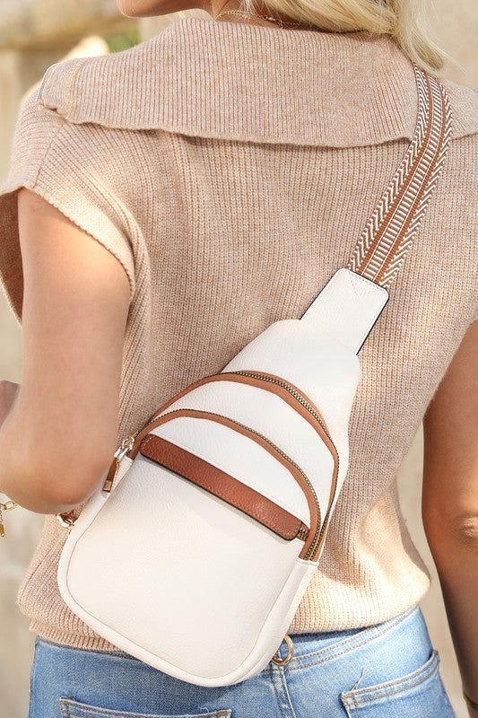 White Casual Multi Zipped Street penny Sling Bag - Chaelisa's New Jammies