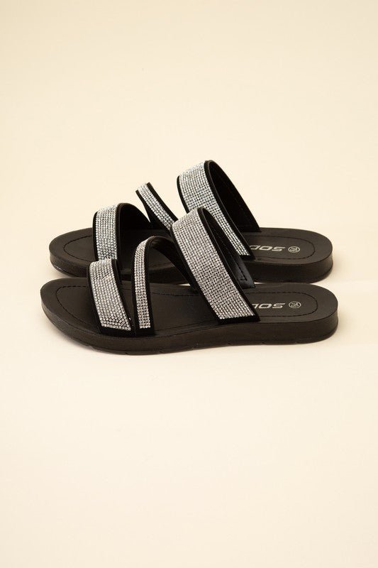 ZEAL - S Rhinestone Strap Sandals - Chaelisa's New Jammies