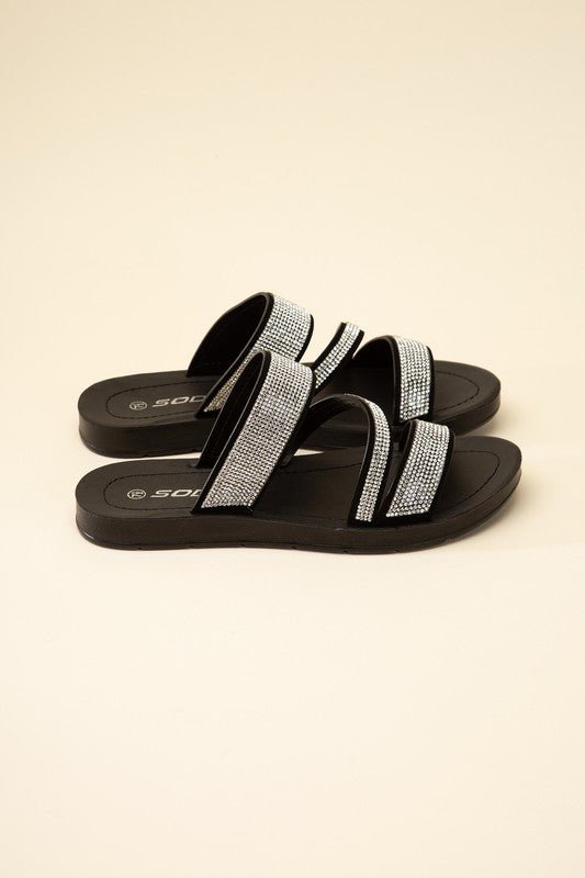 ZEAL - S Rhinestone Strap Sandals - Chaelisa's New Jammies