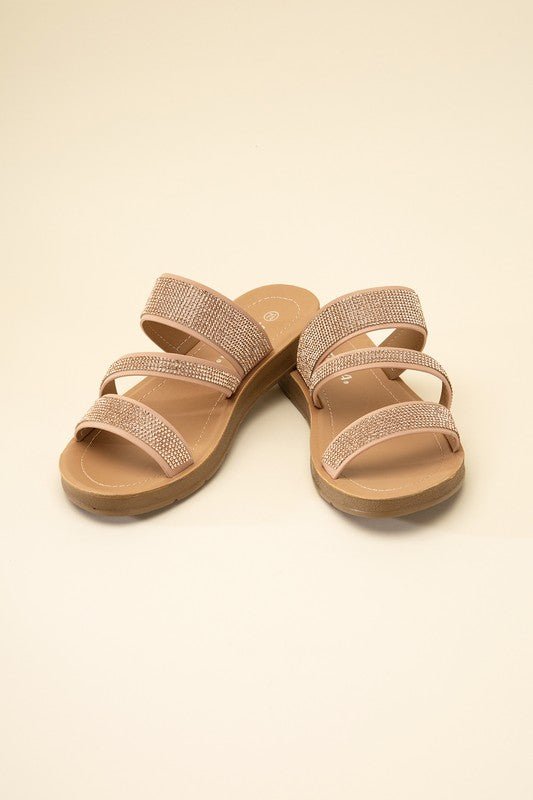 ZEAL - S Rhinestone Strap Sandals - Chaelisa's New Jammies