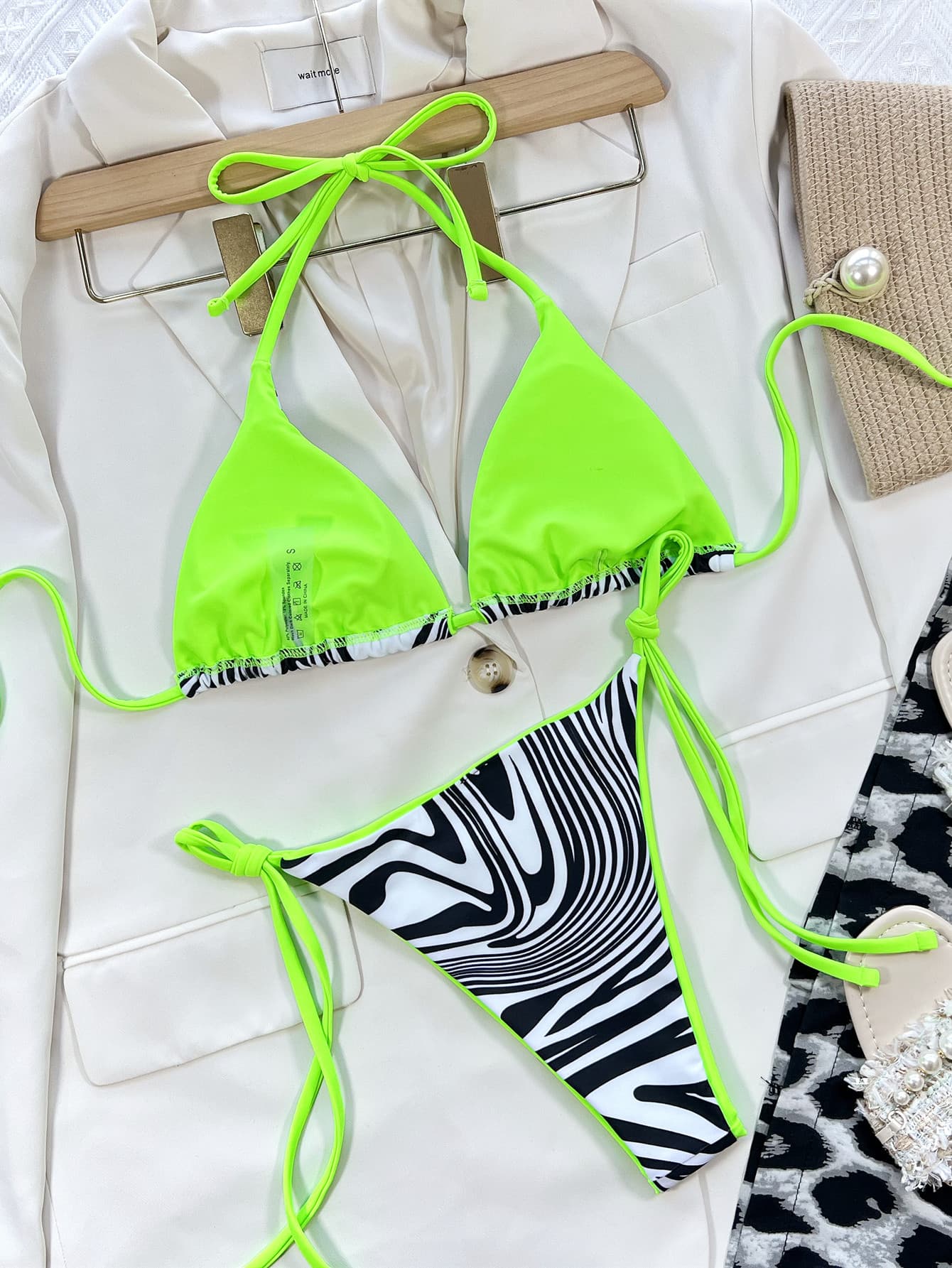 Zebra Print Halter Neck Bikini Set - Chaelisa's New Jammies