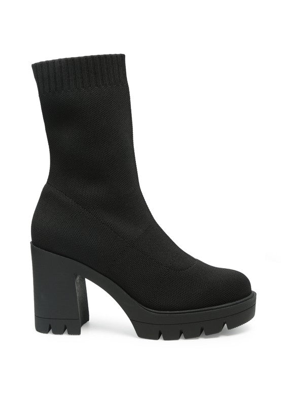 Zinnia Knitted Block Heeled Boots - Chaelisa's New Jammies