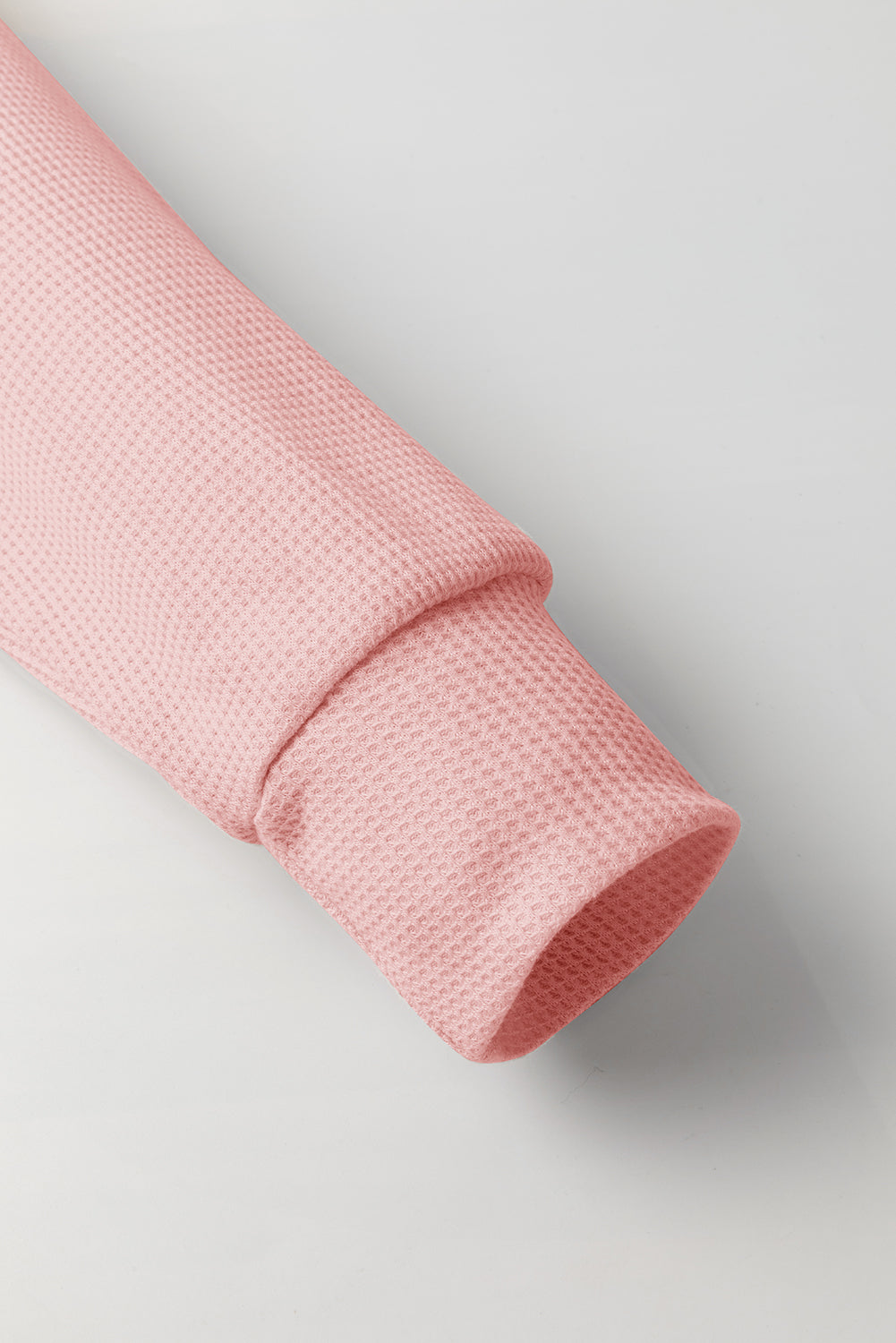 Light Pink Waffle Knit Fleece Lined High Low Oversized Hoodie-Chaelisa's New Jammies