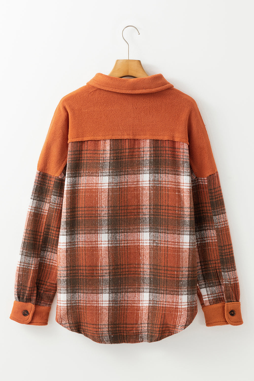Khaki Colorblock Plaid Pattern Flap Pockets Buttoned Shacket-Chaelisa's New Jammies