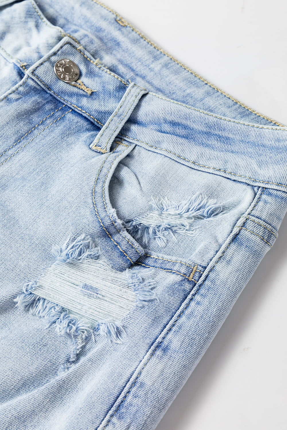 Beau Blue Vintage Light Wash Distressed Flare Jeans-Chaelisa's New Jammies