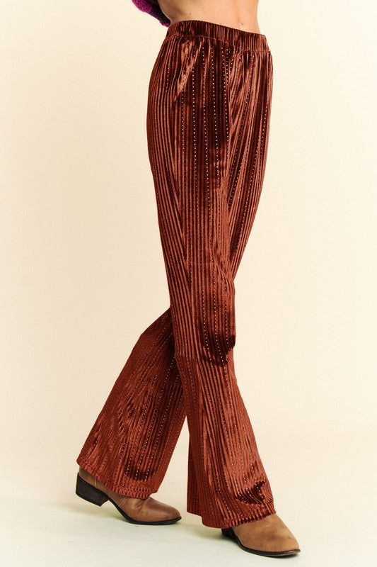 Davi & Dani Elastic Waist Knit Flare Pants-Chaelisa's New Jammies