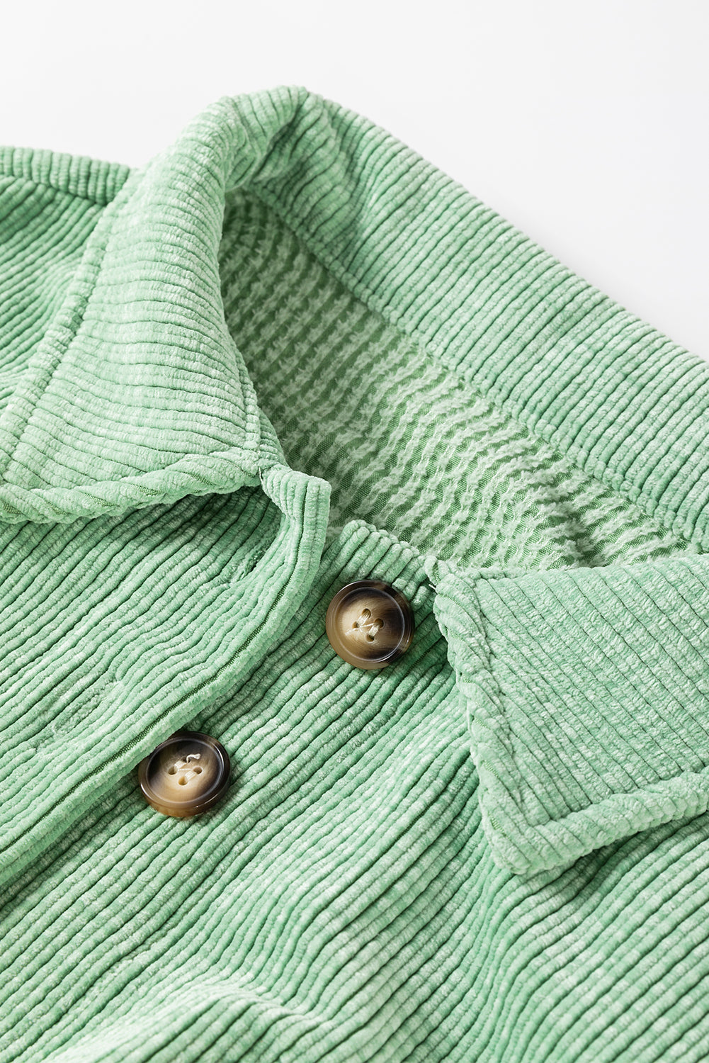 Mist Green Patched Pocket Button Up Corduroy Shacket-Chaelisa's New Jammies