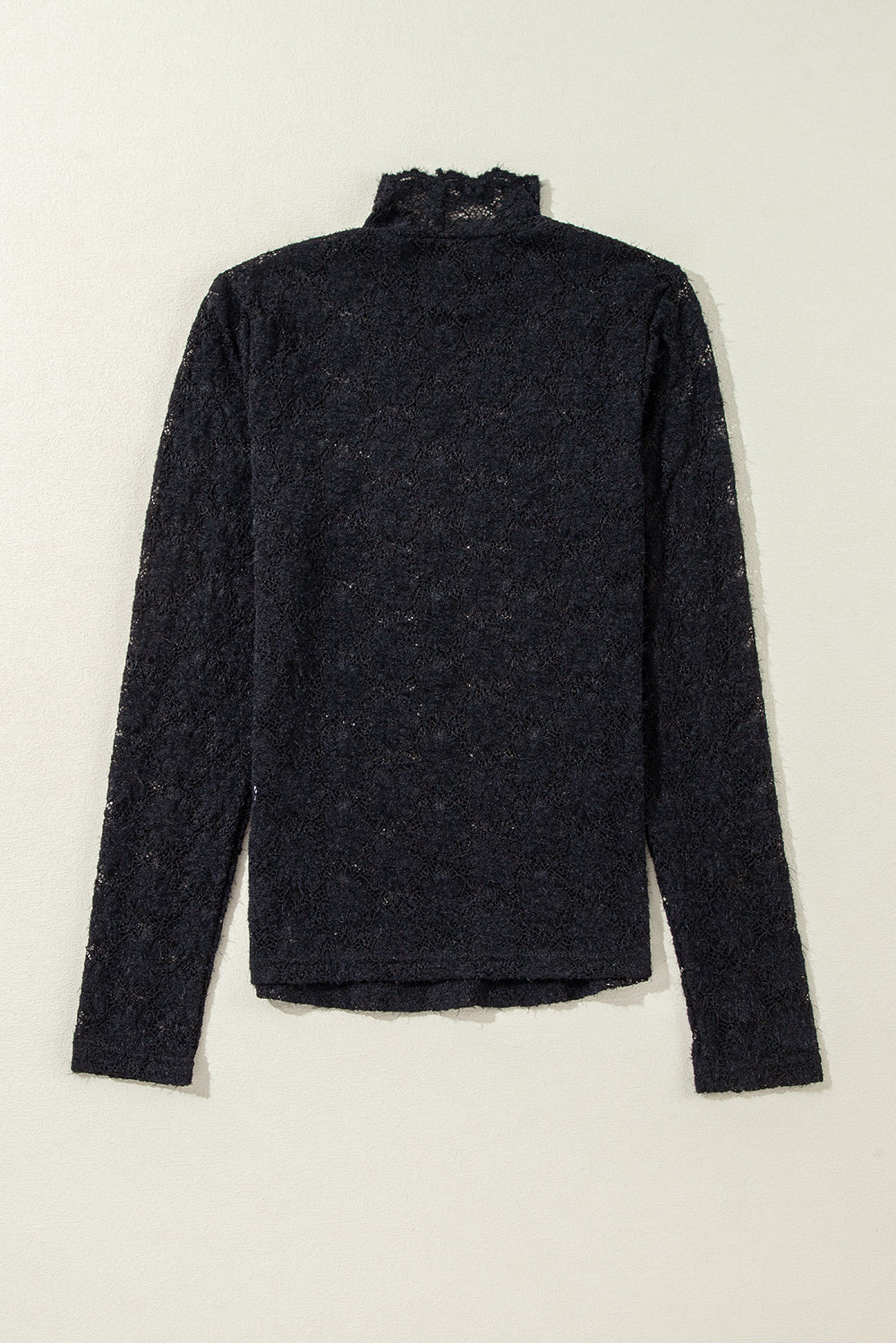 Black Floral Lace High Neck Long Sleeve Top-Chaelisa's New Jammies