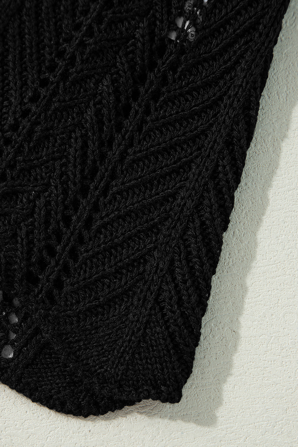Black Crochet Hollow Out Open Front Cardigan-Chaelisa's New Jammies
