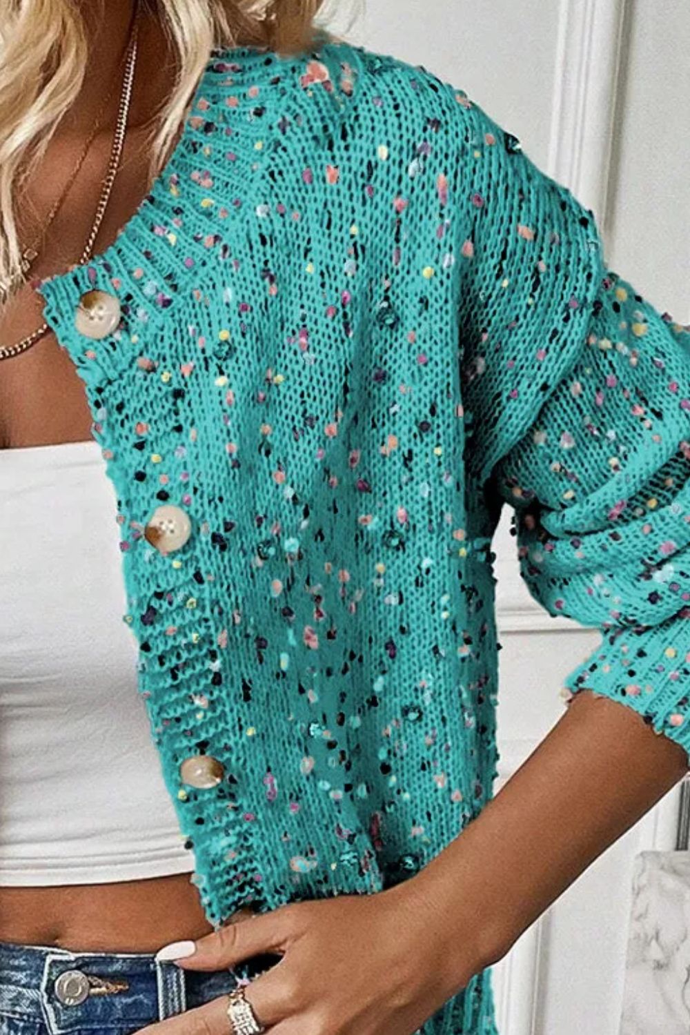 Confetti Button Up Long Sleeve Cardigan-Chaelisa's New Jammies