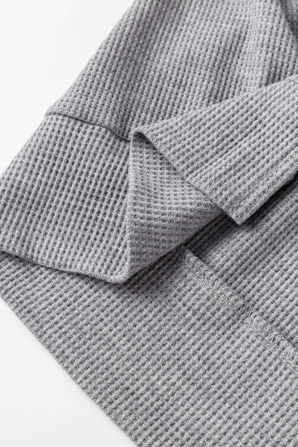 Gray Waffle Knit Fleece Lined High Low Oversized Hoodie-Chaelisa's New Jammies
