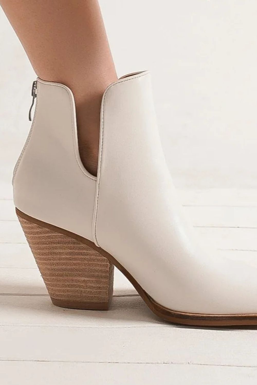 Beast Fashion Pointed Metal-Tip Toe Block Heel Ankle Boots-Chaelisa's New Jammies