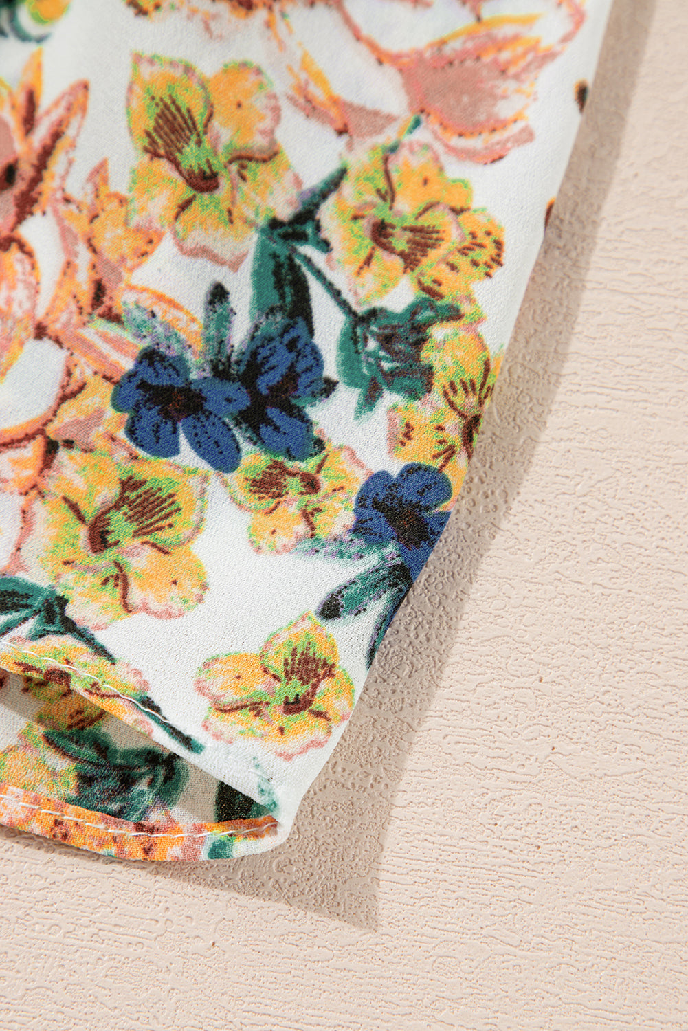 Sky Blue Floral 3/4 Sleeve V Neck High Waist Ruffled Dress-Chaelisa's New Jammies