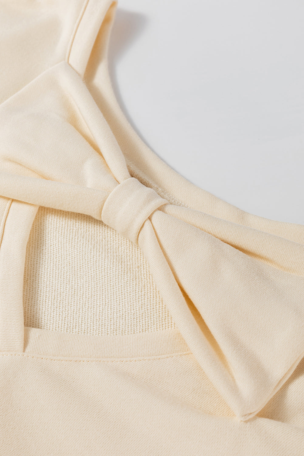 Apricot Bowknot Dewback Round Neck Sweatshirt-Chaelisa's New Jammies