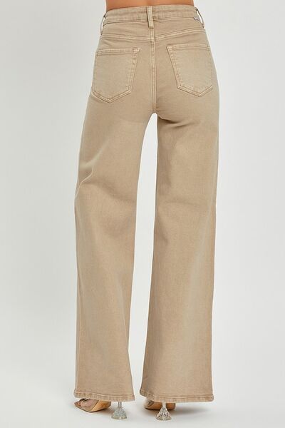 RISEN Full Size Tummy Control High Rise Wide Leg Jeans Plus Size-Chaelisa's New Jammies