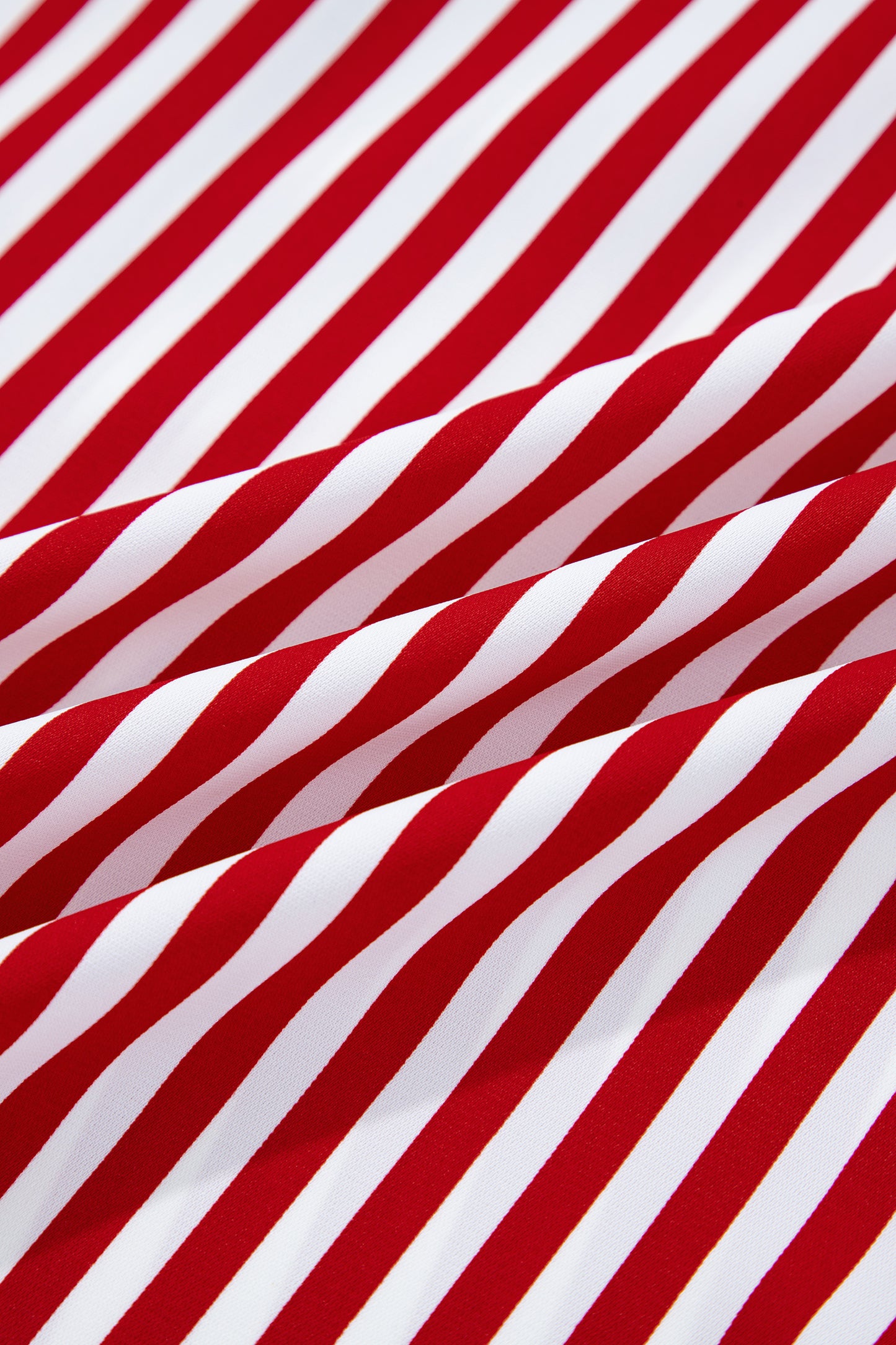 Red Stripe Contrast Velvet Trim Bow Knot Waist 2pcs Pajama Set