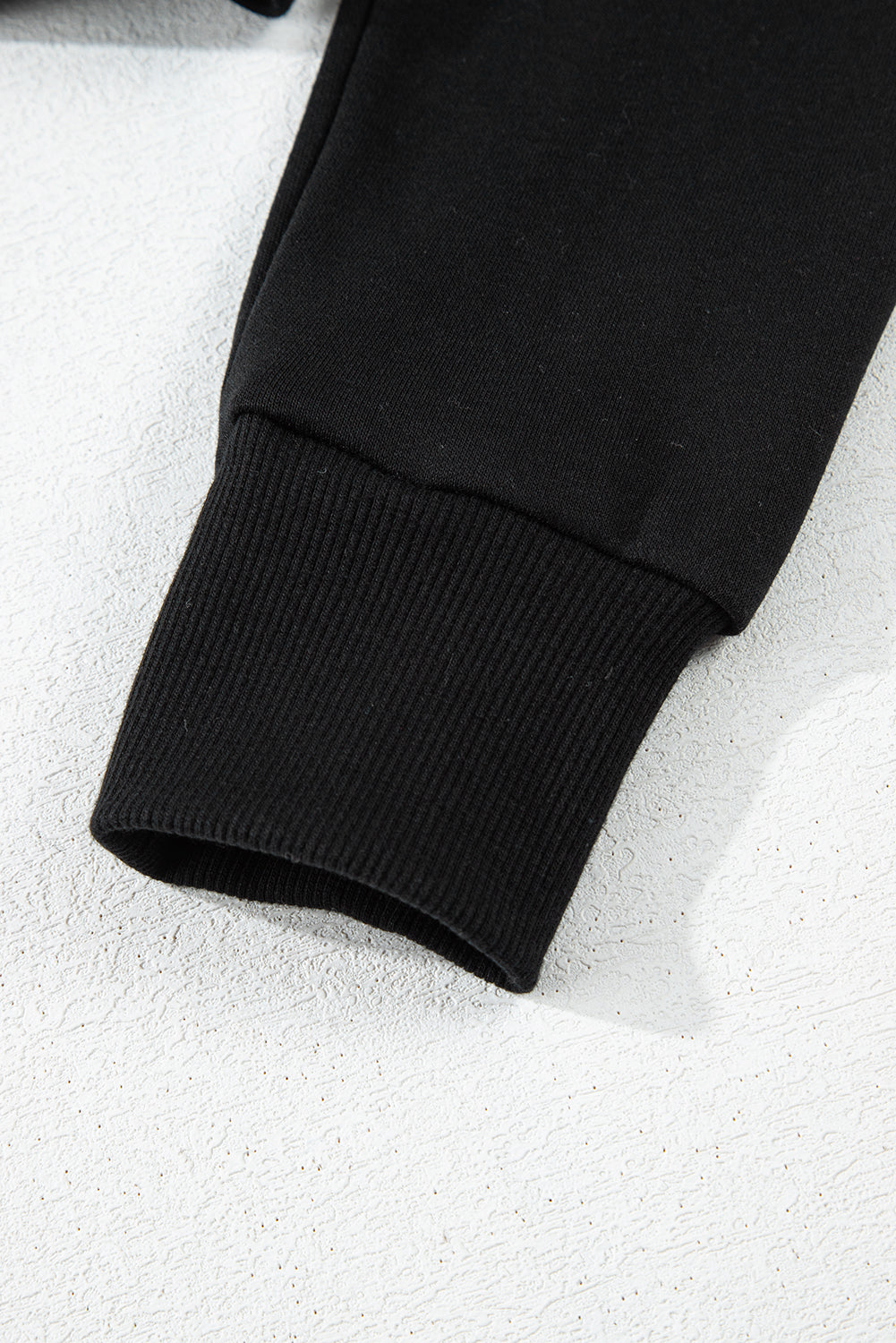 Black Solid Drop Shoulder Drawstring Cropped Hoodie-Chaelisa's New Jammies