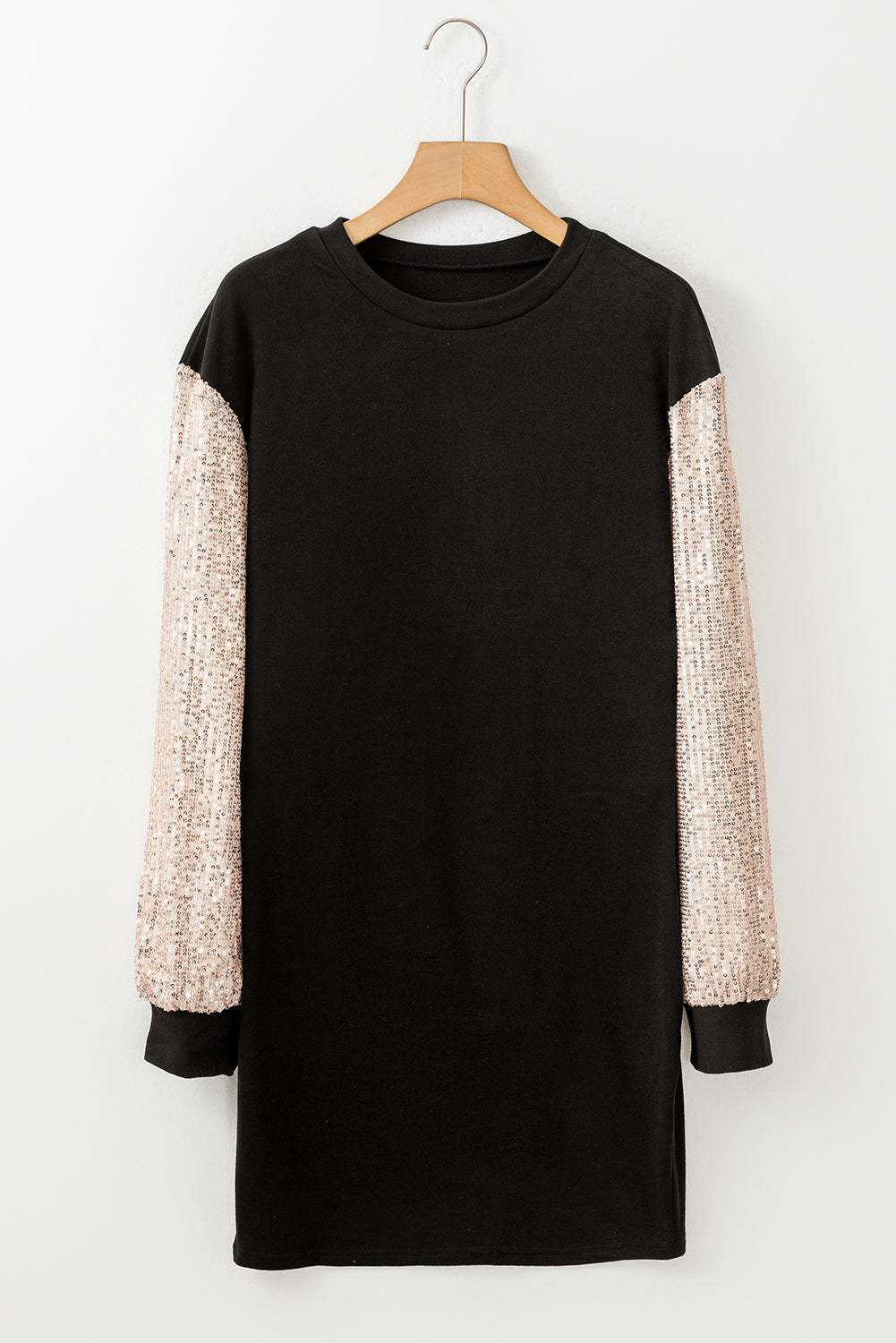 Black Sequin Puff Sleeve Shift Mini Dress-Chaelisa's New Jammies