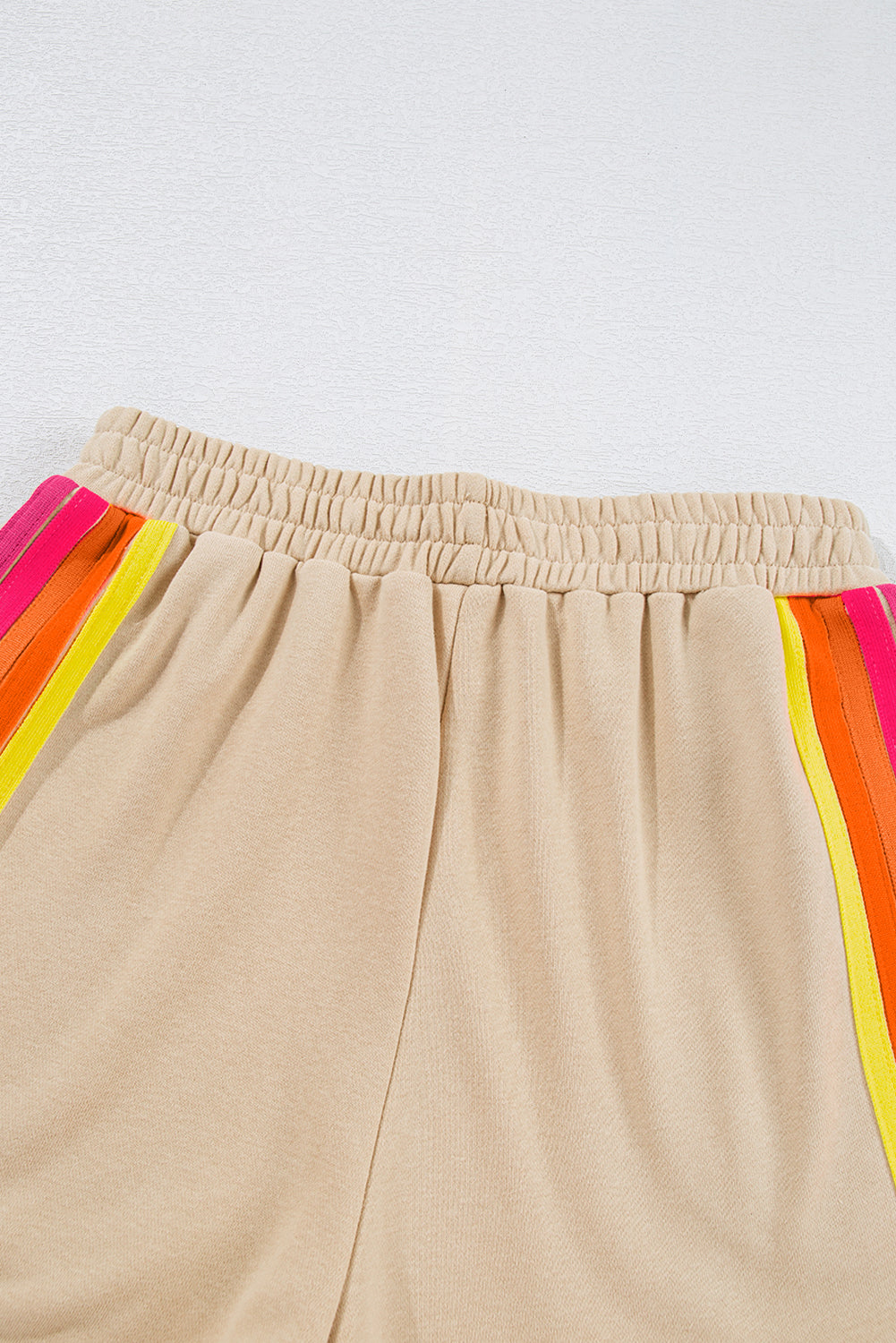 Apricot Striped Accent Pullover and Shorts Two Piece Casual Set-Chaelisa's New Jammies