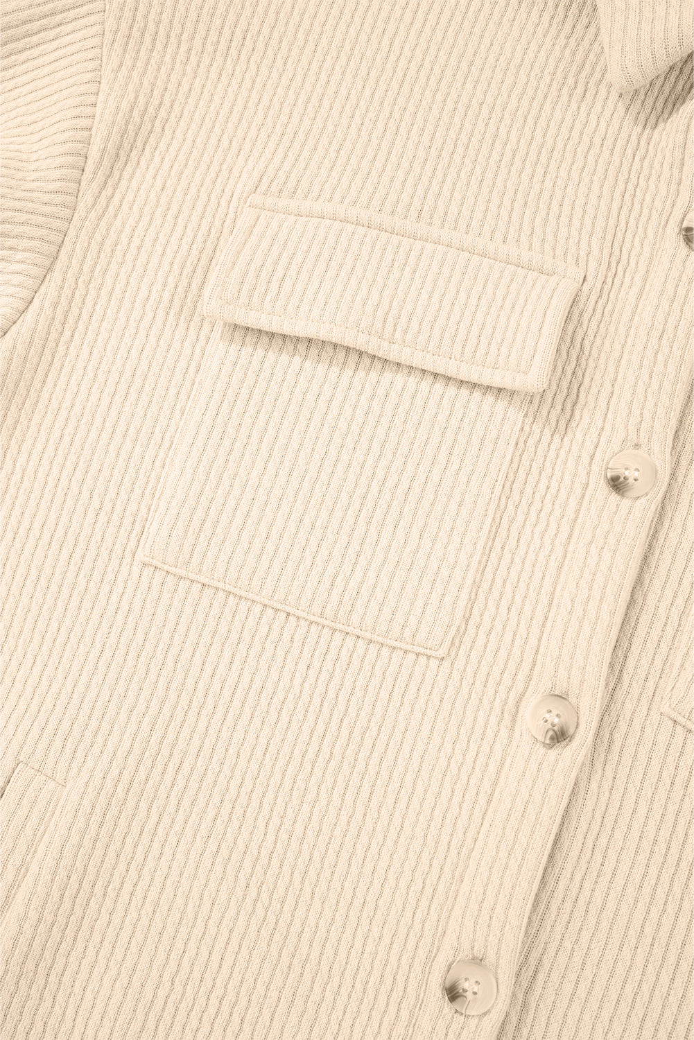 Apricot Solid Color Corduroy Buttoned Long Sleeve Shacket-Chaelisa's New Jammies