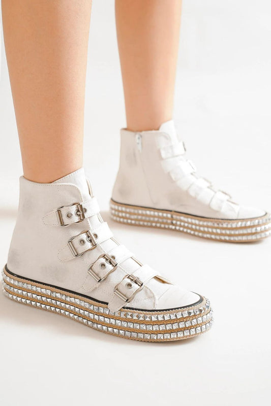 Beast Fashion Multi-Buckle Straps Studded Platform Sneakers-Chaelisa's New Jammies