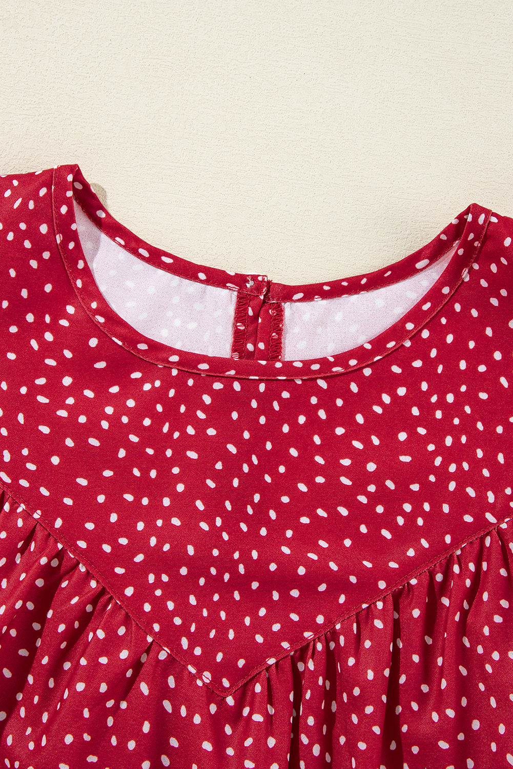 Laurel Green Spotted Print Pleated Ruffle Sleeve Blouse-Chaelisa's New Jammies