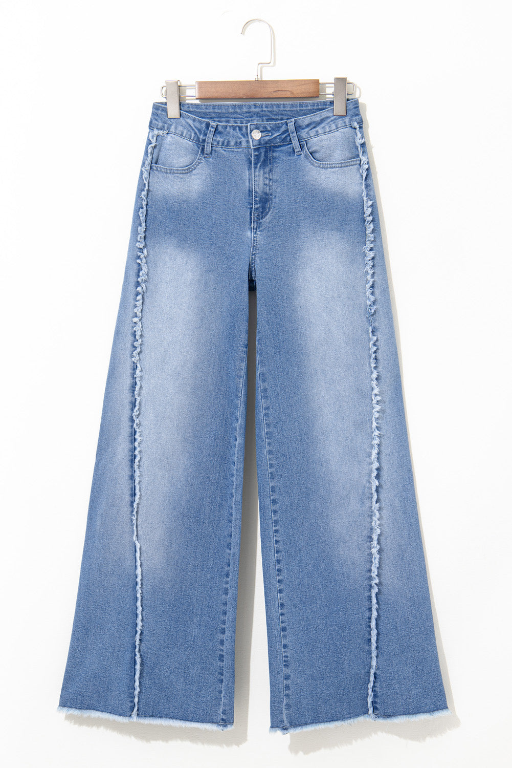 Beau Blue Vintage Stitching Raw Hem Flared Jeans-Chaelisa's New Jammies