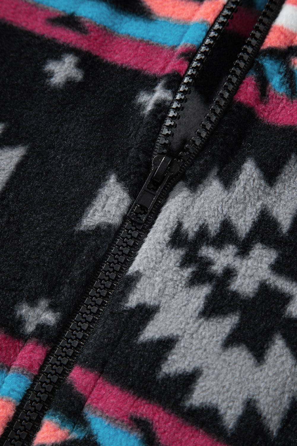 Black Aztec Printed Zip Up Collar Jacket-Chaelisa's New Jammies